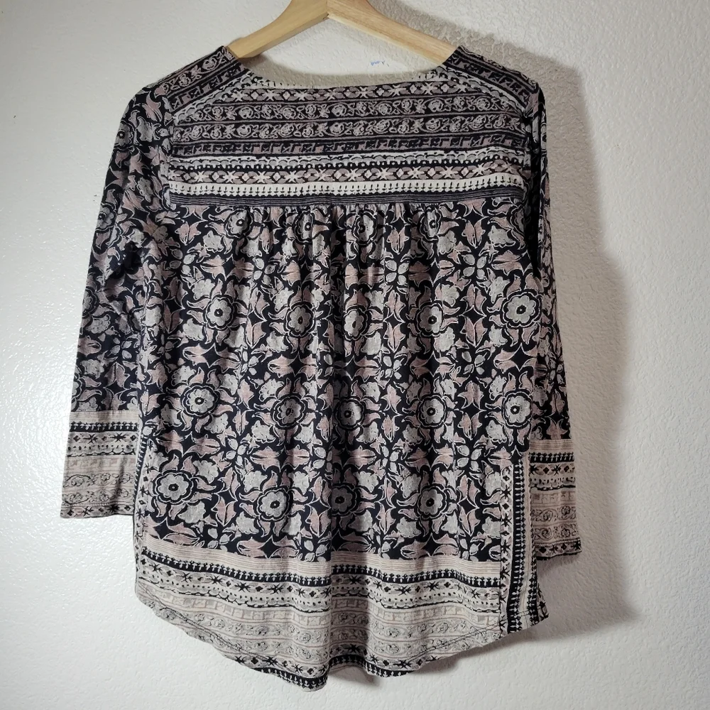 Lucky Brand Floral Print Pullover Blouse - Picture 4 of 5